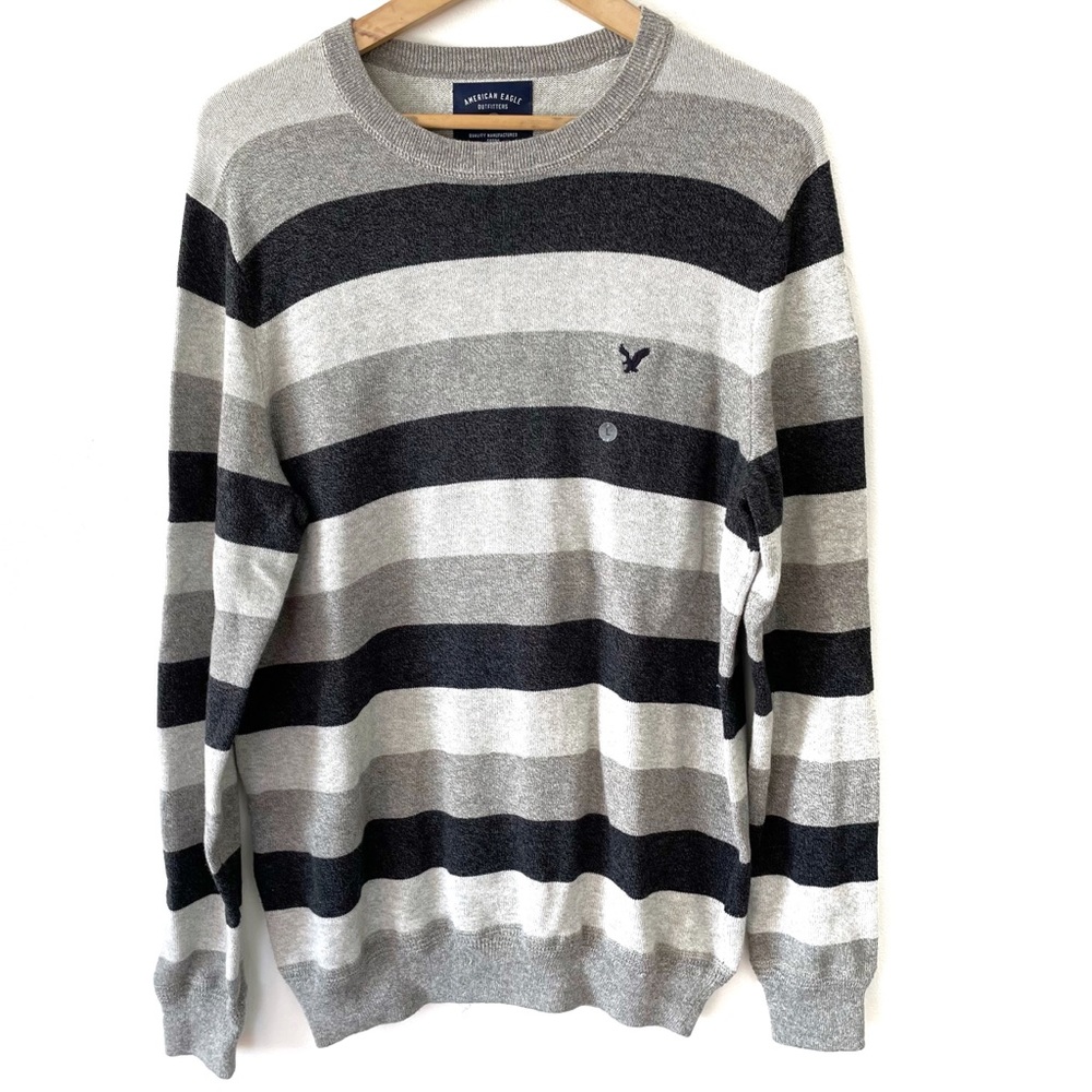 Gray Striped American Eagle Sweater